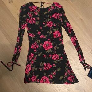 Express floral tie back dress